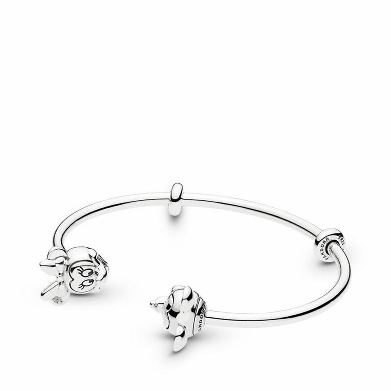 Pandora Disney, Mickey & Minnie Open Bangle Bracelet Silver Egypt XH1524697